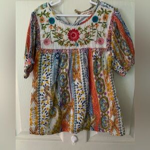 Mimi & Maggie Orange Pink Flutter Sleeve dress